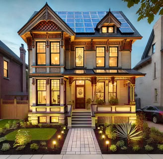 A restored Victorian-style home in Gladstone with preserved wooden trims, modern energy-efficient wi