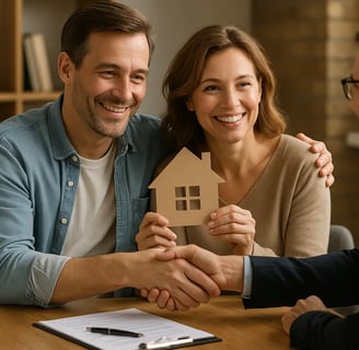un couple travaille avec un courtier pour trouver leur prêt immobilier