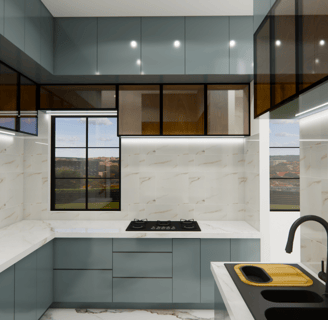 BOLLINENI- 3D image of a modern modular kitchen