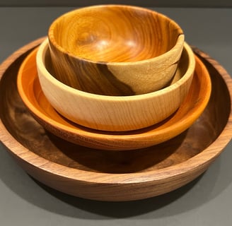 A variety of turned bowls