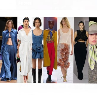 collage of runway models