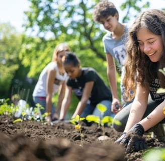 Mulheres plantando no Curso Gratuito Educação Ambiental