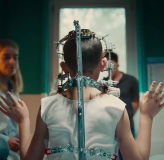 scene of the protagonist as a child from the movie titane