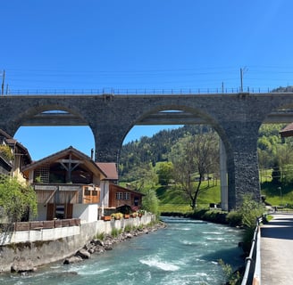 BLS Viaducts outside of Frutigen Switzerland