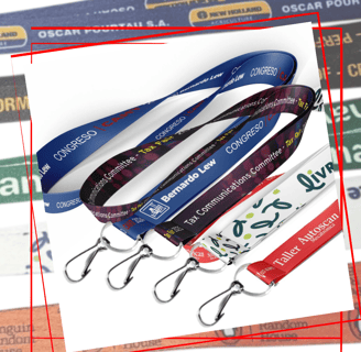 Cintas, lanyards, portacredenciales y llaveros, merchandising, impresión full color