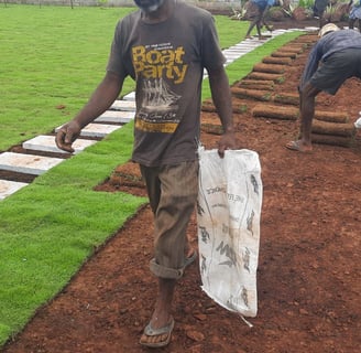grass tiles installation