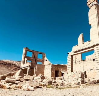 Death Valley, CA - Rhyolite Ghost Town, within 10 years all 10,000 people vanished