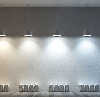 An internet-sourced image showing lights of color temps ranging from 1000L to 10000K