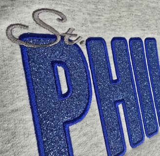 Saint philips college appliqué embroidery with patterned fabric