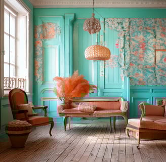 A Shabby Chic interior in pink