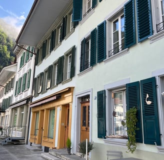 Shops in the Unteseen Altstadt near Interlaken Switzerland