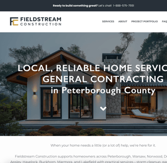 Fieldstream Construction Website Design