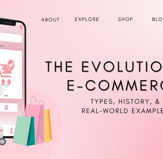 a mobile phone with a shopping cart and shopping bags on a pink background