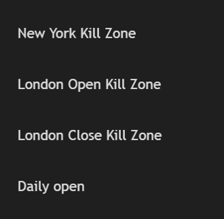 Forex chart showing ICT kill zones explained using smart money concepts with London and New York session highlights
