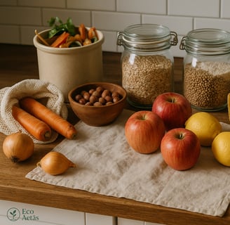 a variety of fruits and vegetables on a table