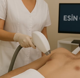 Isparta'da kadın danışana koltuk altı bölgesine diode lazer epilasyon uygulaması