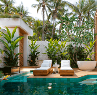 Private pool view at Villa Nila — a key feature of this turnkey off-plan villa by Vision Immo Bali