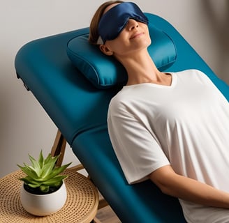 Relaxing on a vibroacoustic therapy chair experiencing the soothing effects of sound vibrations