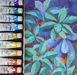 peinture réalisée a la gouache représentant des plantes landaises