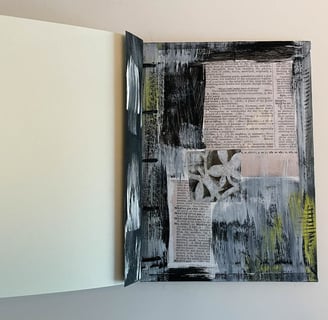 Coptic binding - collage inside cover black