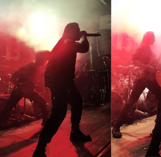 Jason, vocalista de Ingested en la Sala Moby Dick - Maria Rodirguez