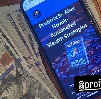 a phone showing profitrix site