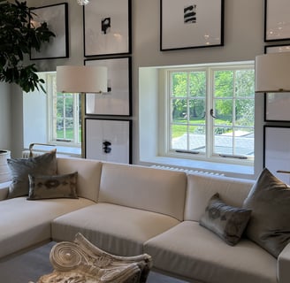 Modern Interior Design with black and white photographs