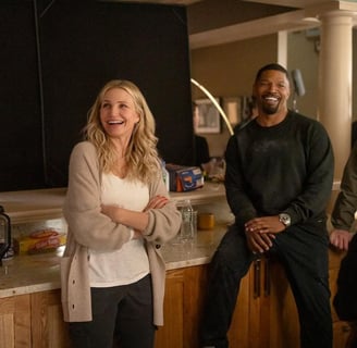 Back in Action, Jamie Foxx and Cameron Diaz. Photo: John Wilson/Netflix