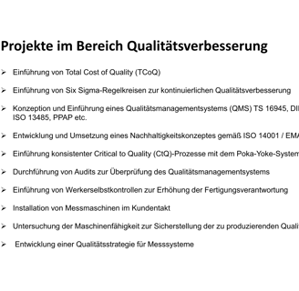 Expertenwissen im Bereich Qualitätsverbesserung