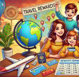 a family of four people are traveling around the world