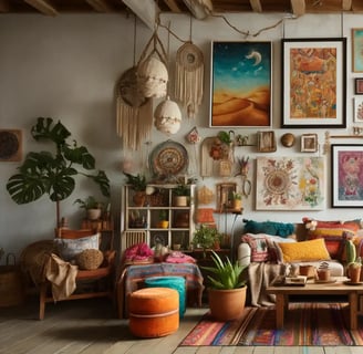 Art and wall decor in Bohemian style