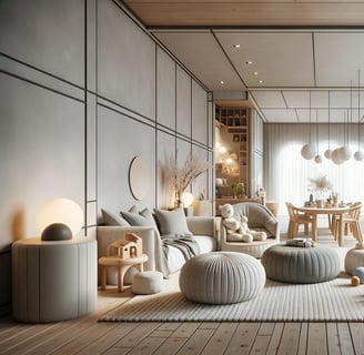 Cozy Japandi-Style Kid-Friendly Living Room