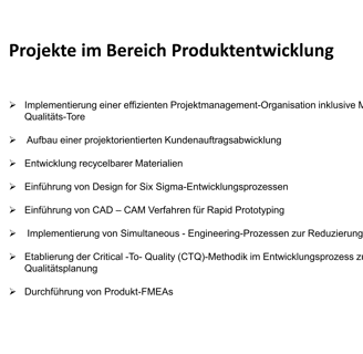 Expertenwissen im Bereich  Produktentwicklung