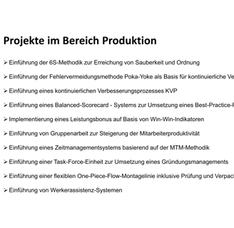 Expertenwissen um Bereich Produktion
