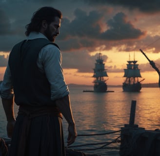 Edward Teach, a young Blackbeard, prior to becoming the legendary pirate