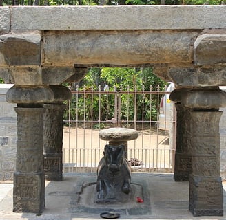 Nandi mandapam or Nandi Pavillion in Shiva temple