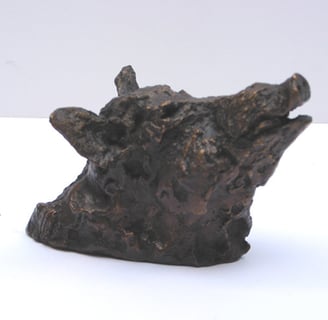 Oeuvre d'artiste- sculpture-Tête de sanglier  en bronze- art animalier