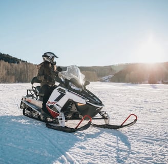Fairbanks, AK - Snow machining in the sunshine is a blast