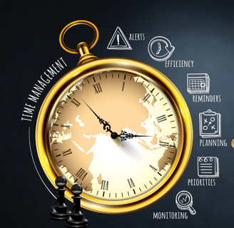 a person pointing at a clock with a clock on it
