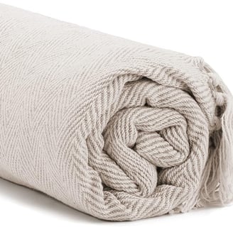 Breathable Cotton Throw Blanket for Couch, Bed, Chair