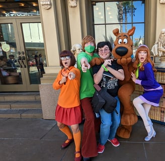 Caddy and the Scooby-Doo Gang at Universal Studios Hollywood