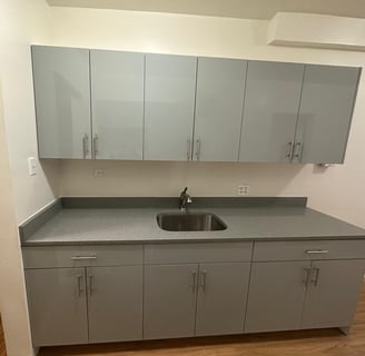 a kitchen with a sink and a sink