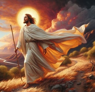Jesus walking in faith