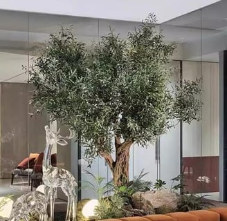 Olivo artificial grande, árbol artificial for decoración de interiores y exteriores, planta de seda 