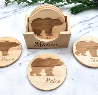 Laser Engraved Wooden Coasters | Cottage House Creations