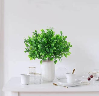 10pcs Plantas Artificiales Resistentes a la Intemperie, Resistentes a los Rayos UV Plantas Verdes Ar