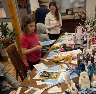 Open Studio collage session as a family