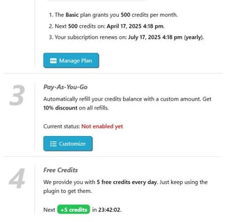 AI for SEO - How to get credits
