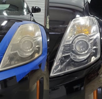 cars head lights restoration from D and P auto detailing