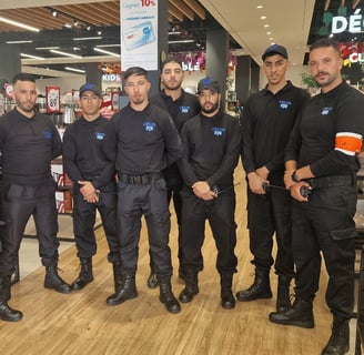 Équipe d’agents de sécurité en poste dans un centre commercial